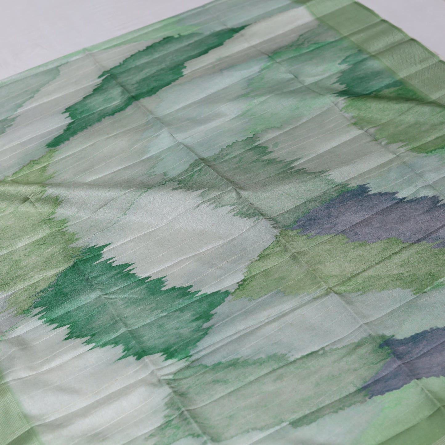 Lichen Green Fancy Semi Tusser Saree