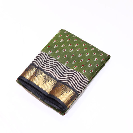 Army Green Chanderi Saree