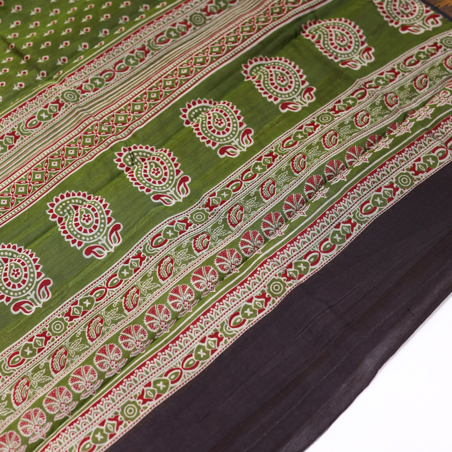 Army Green Chanderi Saree