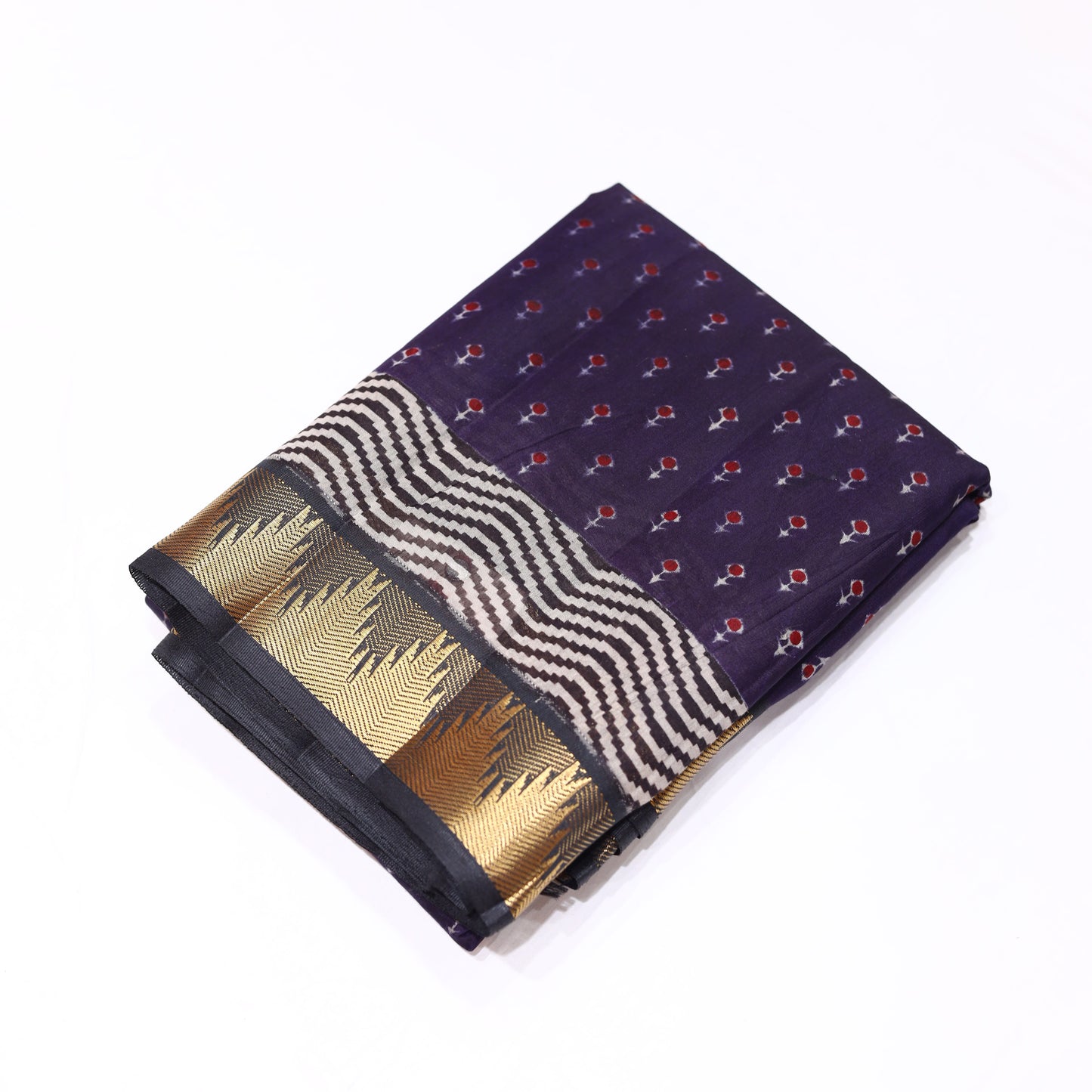 Blackcurrant Chanderi Saree