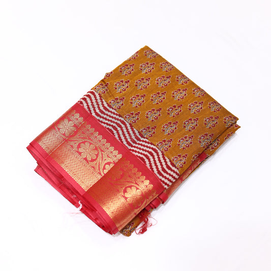 Mustard Chanderi Saree
