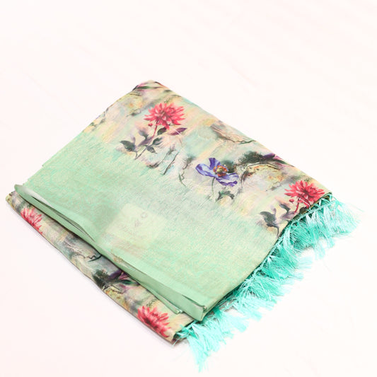 Pastel Jade Tissue Fancy Saree