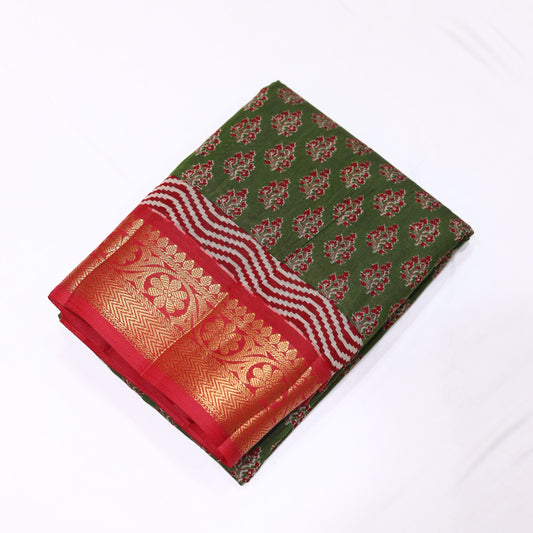 Verdun Green Chanderi Saree