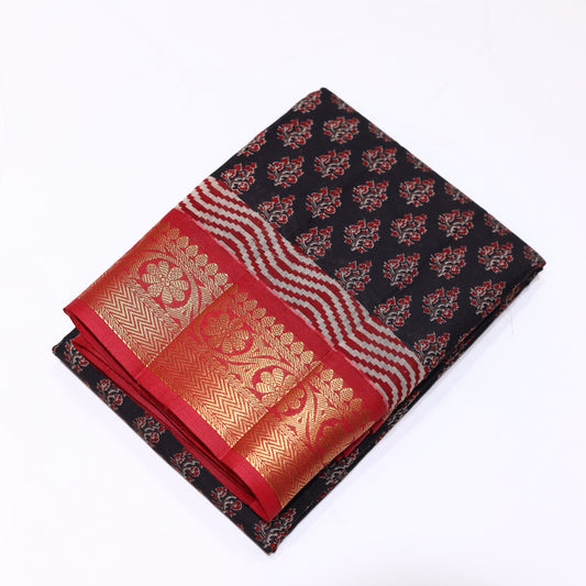 Black Chanderi Saree