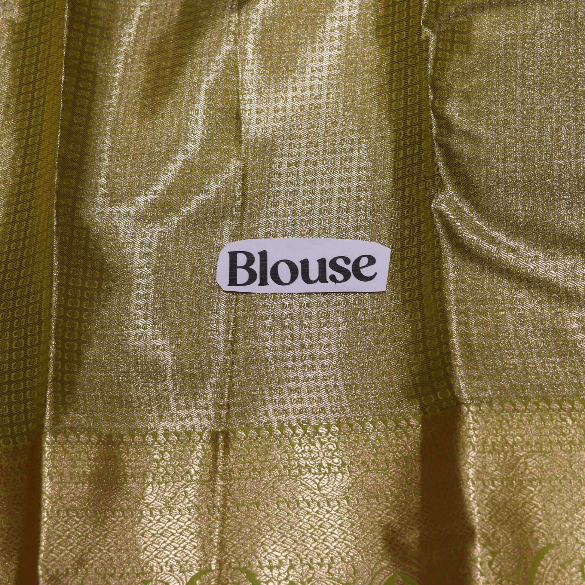 Pure Tissue Silk  Blue  With Green  Colour - Vaishali Silks