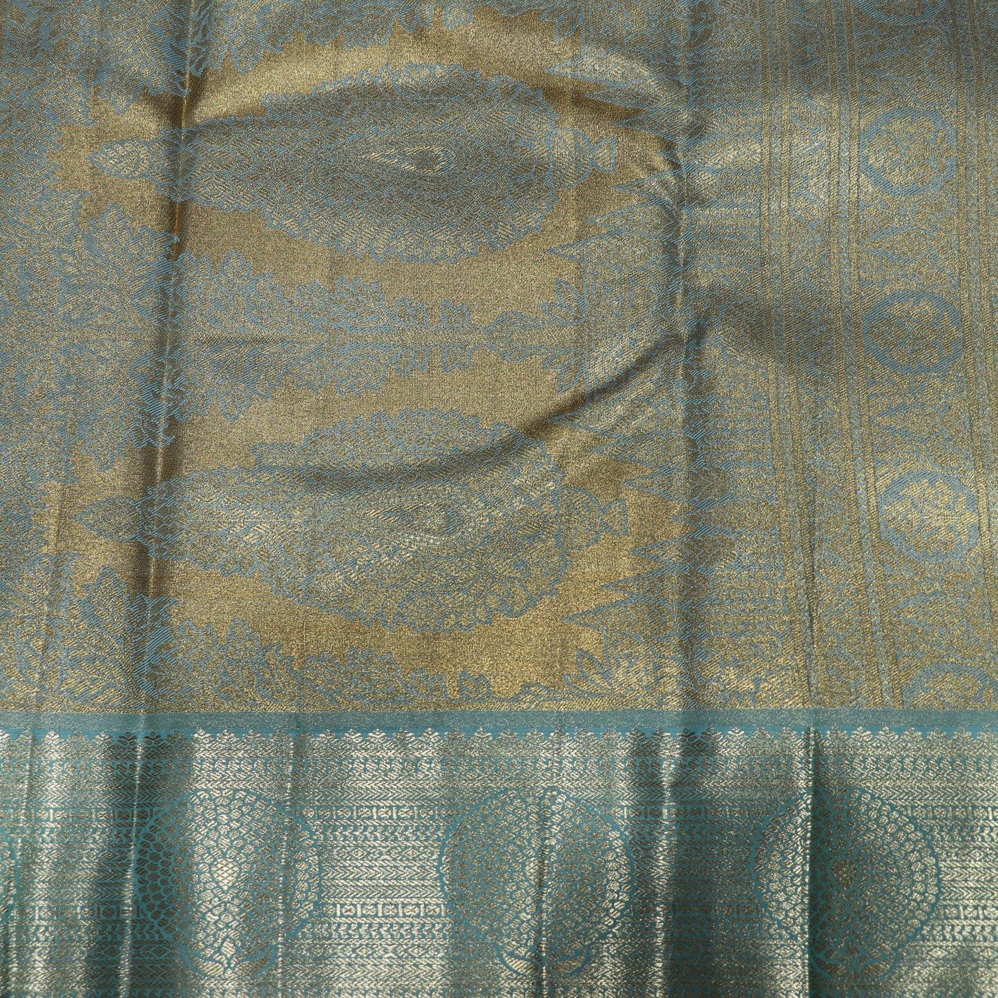 Pure Tissue Silk  Green Colour - Vaishali Silks