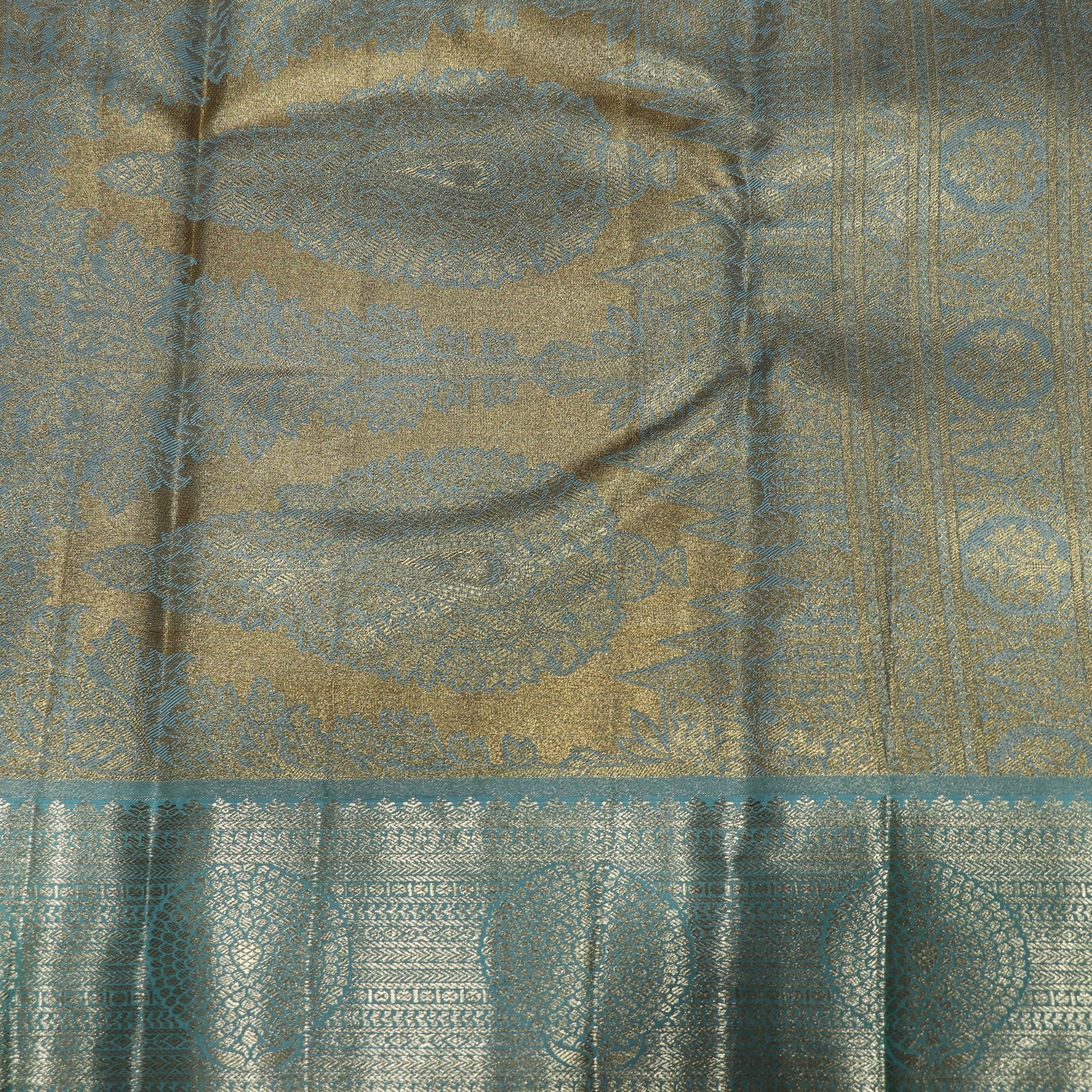 Pure Tissue Silk  Green Colour - Vaishali Silks