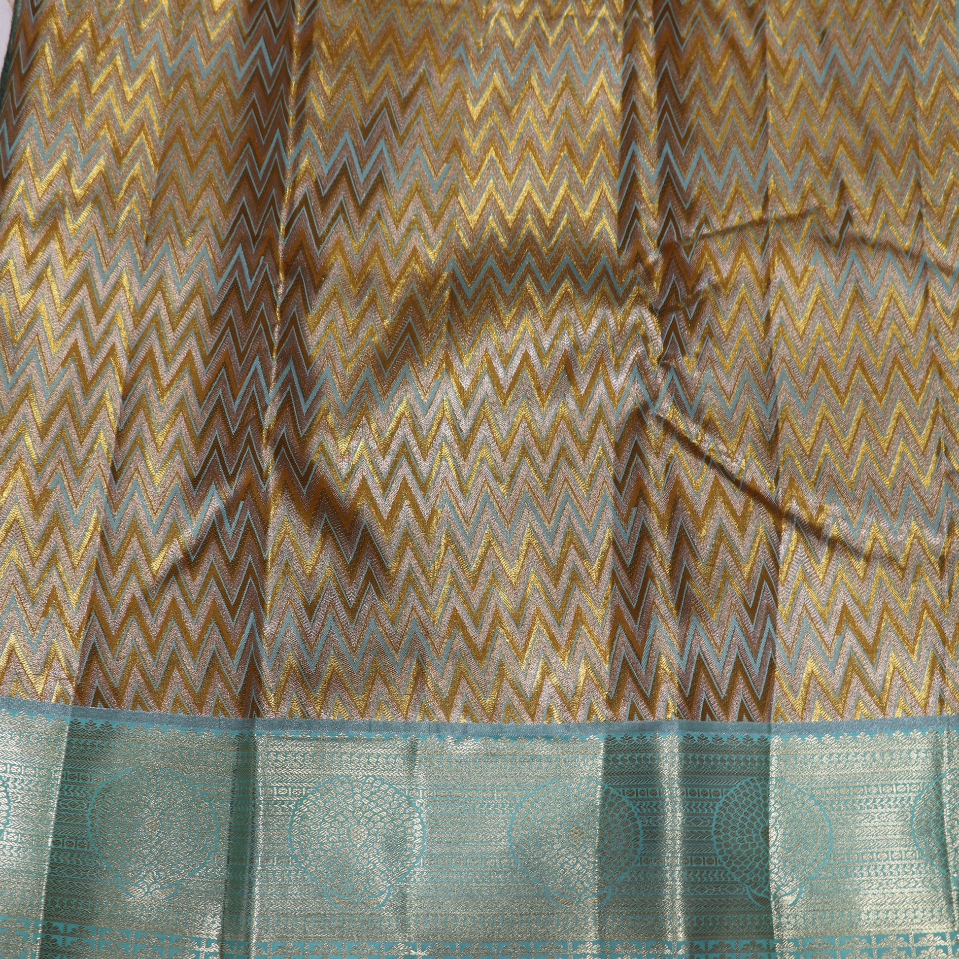 Pure Tissue Silk  Green Colour - Vaishali Silks