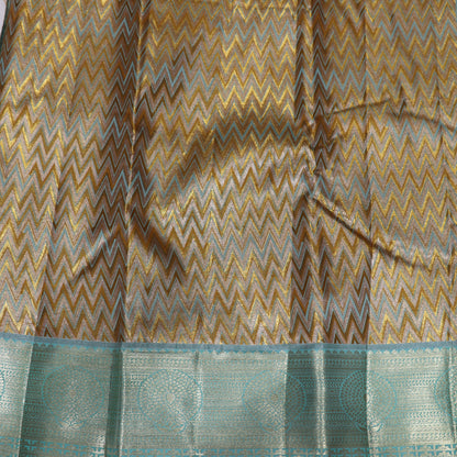 Pure Tissue Silk  Green Colour - Vaishali Silks