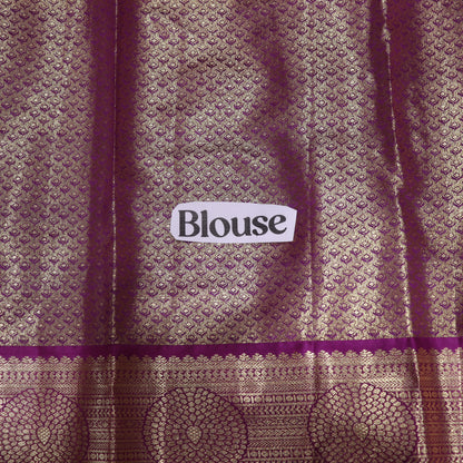 Pure Tissue Silk Green With Purple Colour - Vaishali Silks