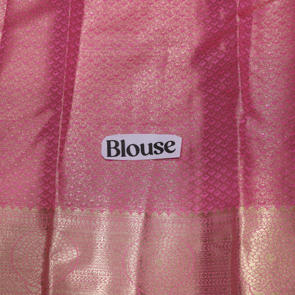 Pure Tissue Silk  Green With Pink Colour - Vaishali Silks