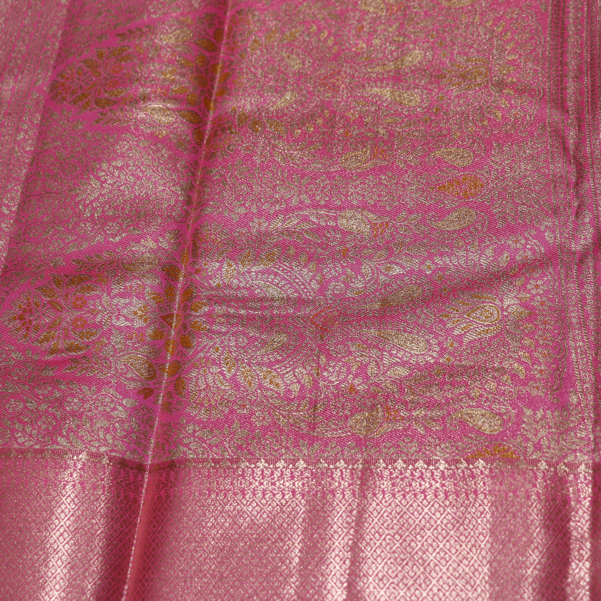 Pure Tissue Saree  Yellow  with pink Colour - Vaishali Silks