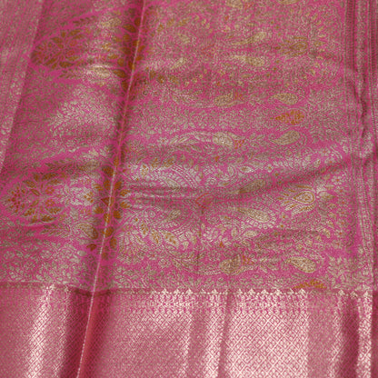 Pure Tissue Saree  Yellow  with pink Colour - Vaishali Silks