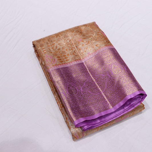 Pure Tissue Saree Yellow  With Purple Clour - Vaishali Silks