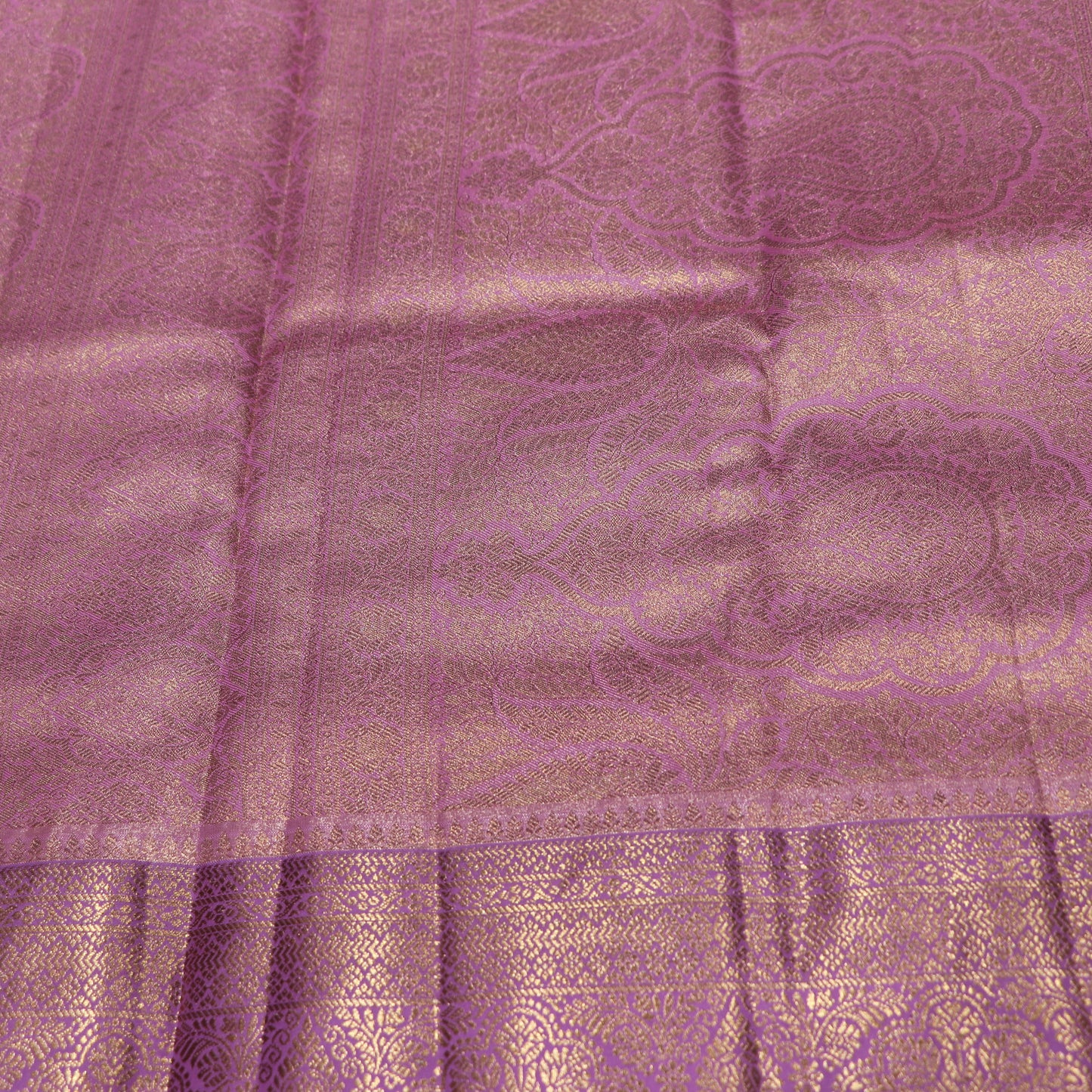 Pure Tissue Saree Yellow  With Purple Clour - Vaishali Silks