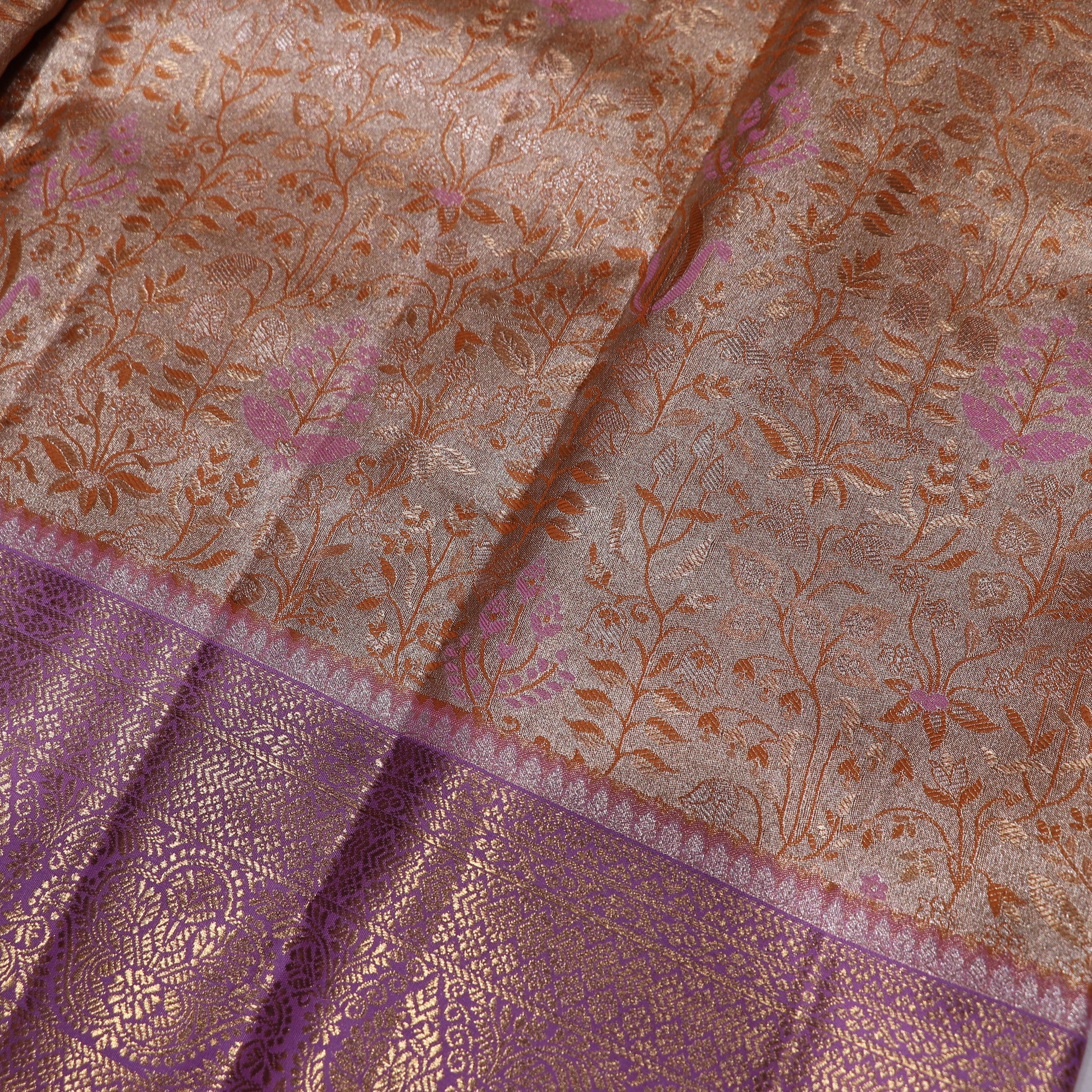 Pure Tissue Saree Yellow  With Purple Clour - Vaishali Silks
