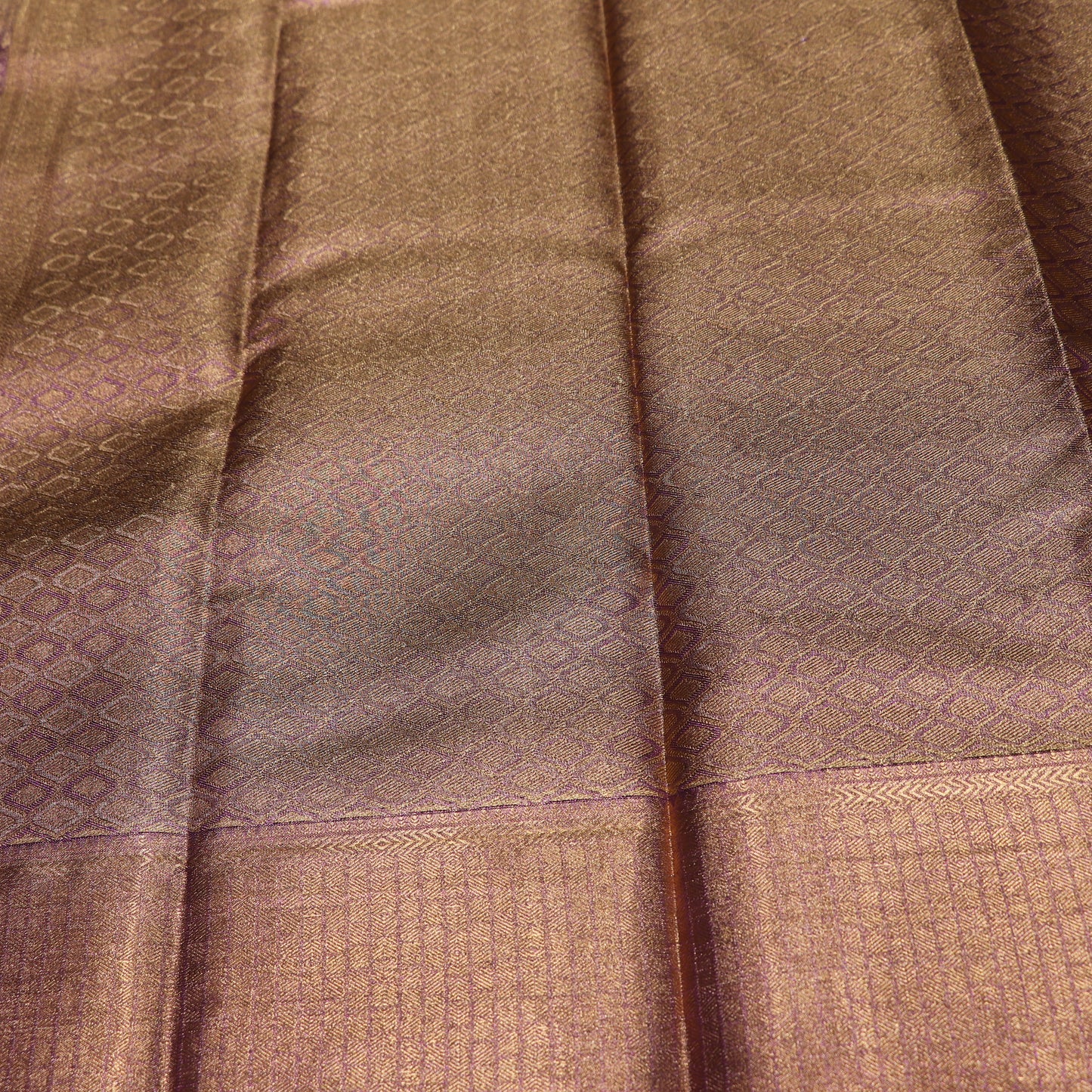 Pure Tissue Saree  Gold With Purple Colour - Vaishali Silks