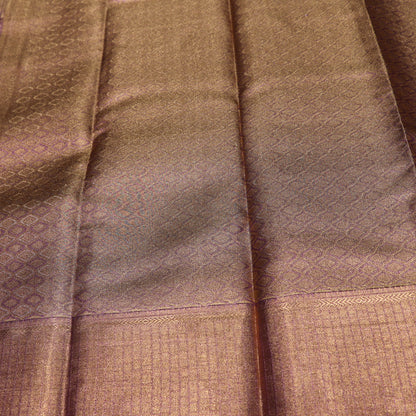 Pure Tissue Saree  Gold With Purple Colour - Vaishali Silks