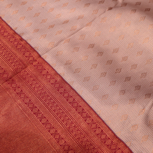 Pure Tissue silk Saree  Peach  With  Red - Vaishali Silks