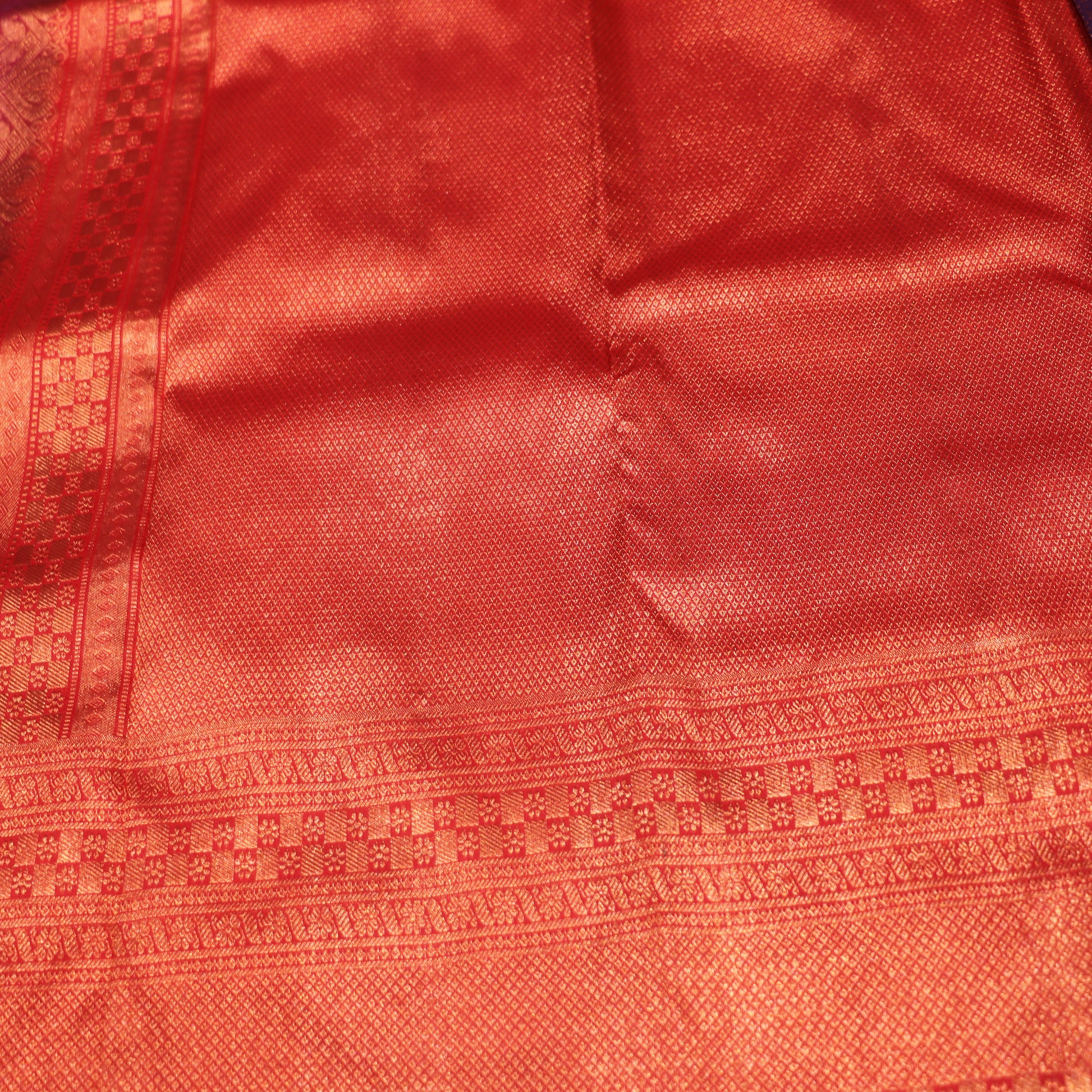 Pure silk Saree Voilet With Red - Vaishali Silks