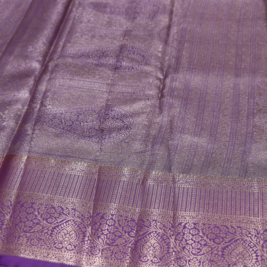 Pure Tissue silk Saree Sky Blue With Voilet - Vaishali Silks