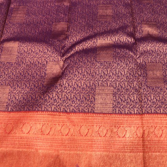 Pure silk Saree Voilet With  Red - Vaishali Silks