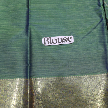 Pure Printed Silk Saree Green Colour