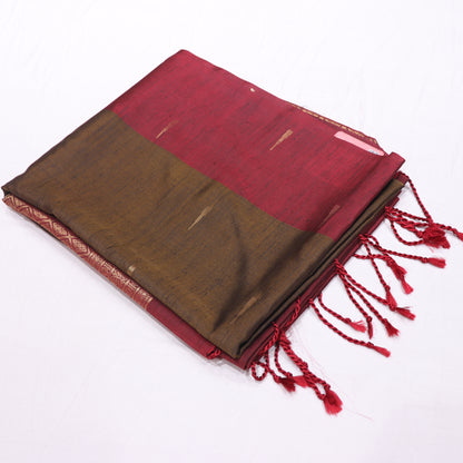 Semi Jute  Silk Green  With  Mearon - Vaishali Silks