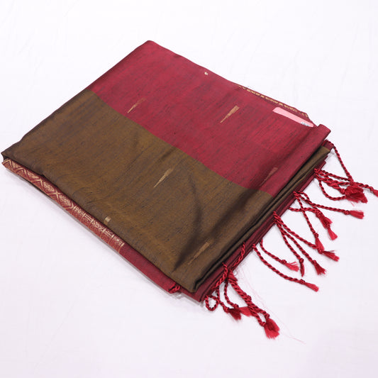 Semi Jute  Silk Green  With  Mearon - Vaishali Silks