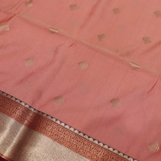 Semi Soft Silk Orange  With  Mearon - Vaishali Silks