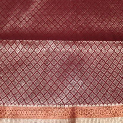 Semi Soft Silk Orange  With  Mearon - Vaishali Silks