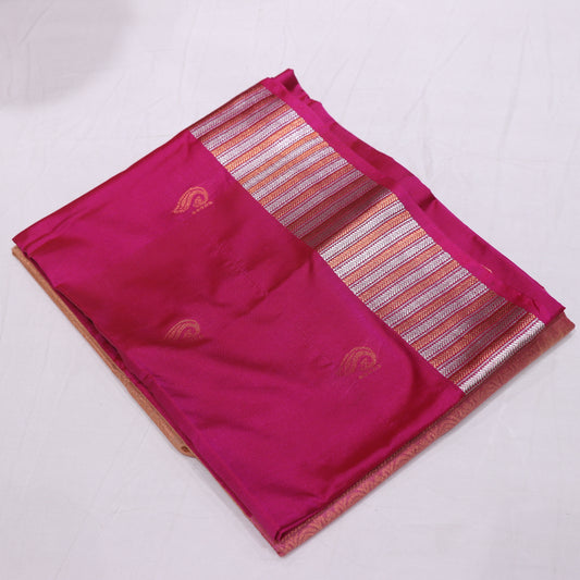 Semi Soft Silk Pink with Sandel - Vaishali Silks