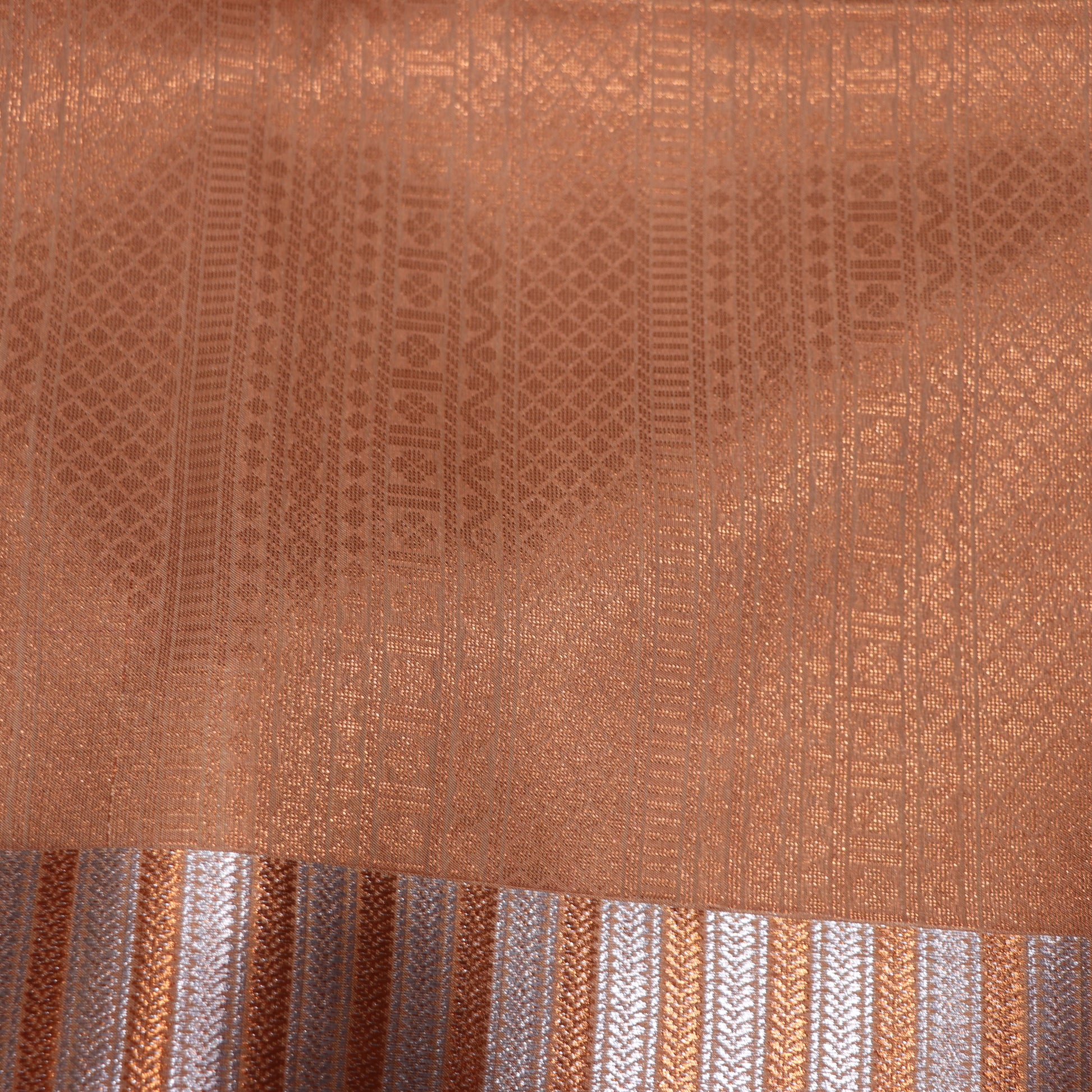 Semi Soft Silk Pink with Sandel - Vaishali Silks