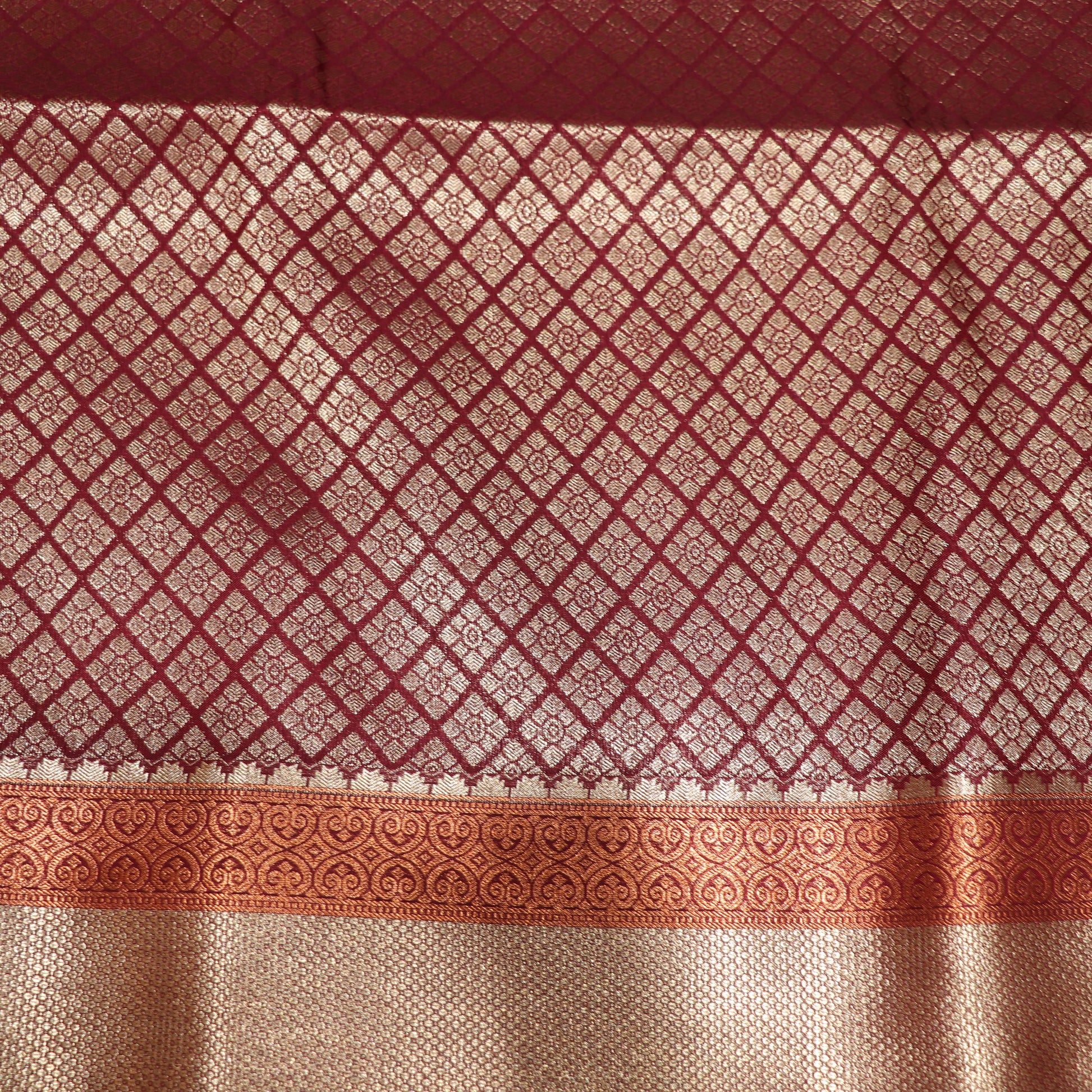 Semi Soft Silk Turquoise  Blue with Mearon Colour - Vaishali Silks
