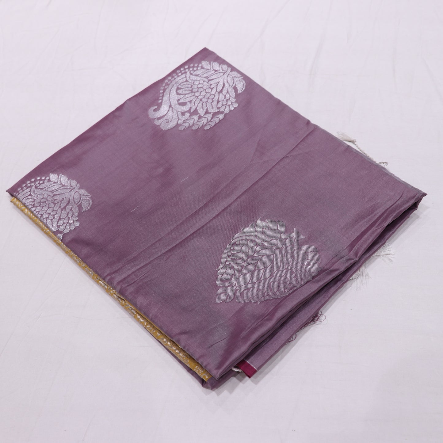 Semi Soft Silk  Dark Onion  Shade with  Sandel Colour - Vaishali Silks
