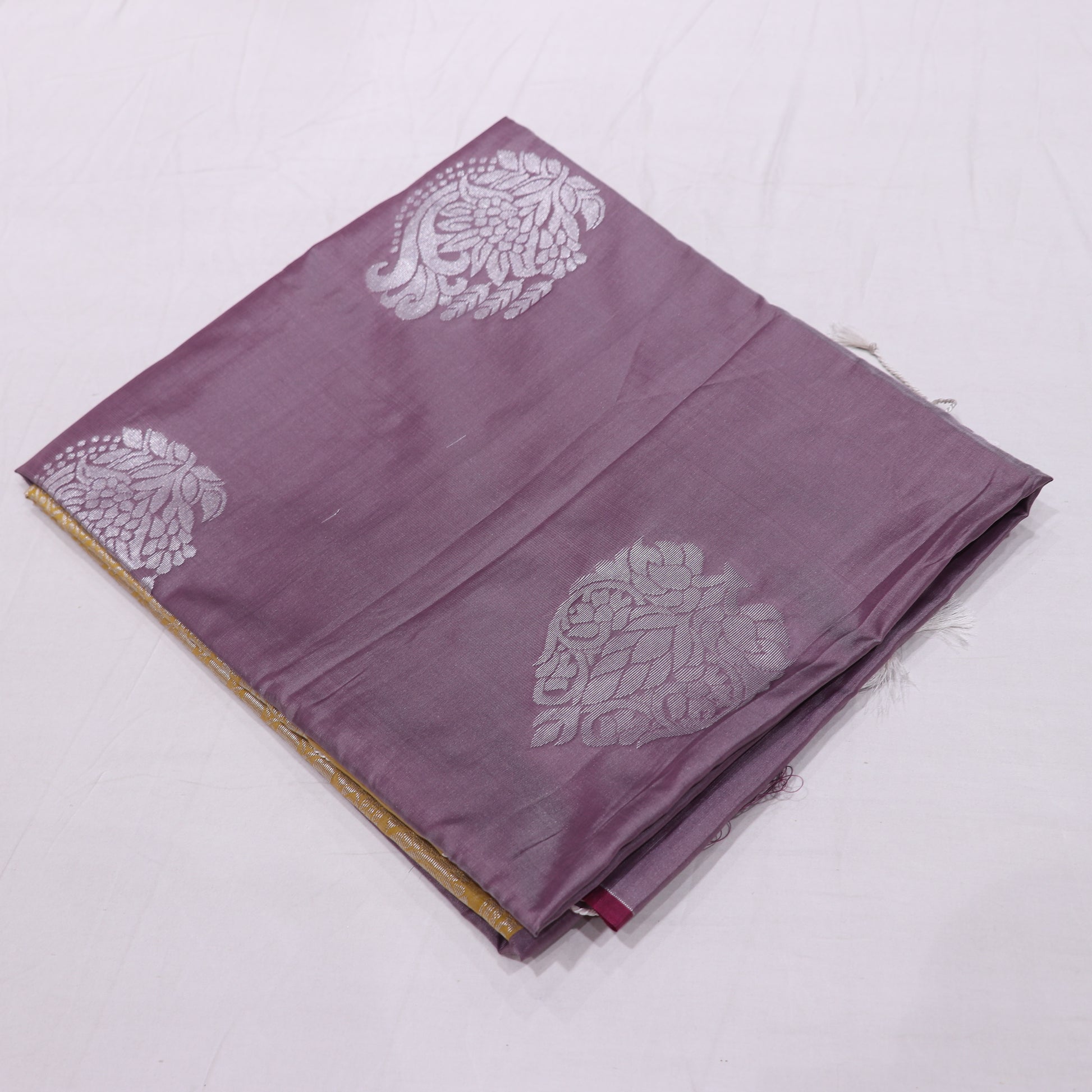 Semi Soft Silk  Dark Onion  Shade with  Sandel Colour - Vaishali Silks
