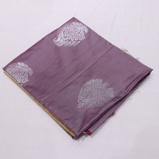 Semi Soft Silk  Dark Onion  Shade with  Sandel Colour - Vaishali Silks