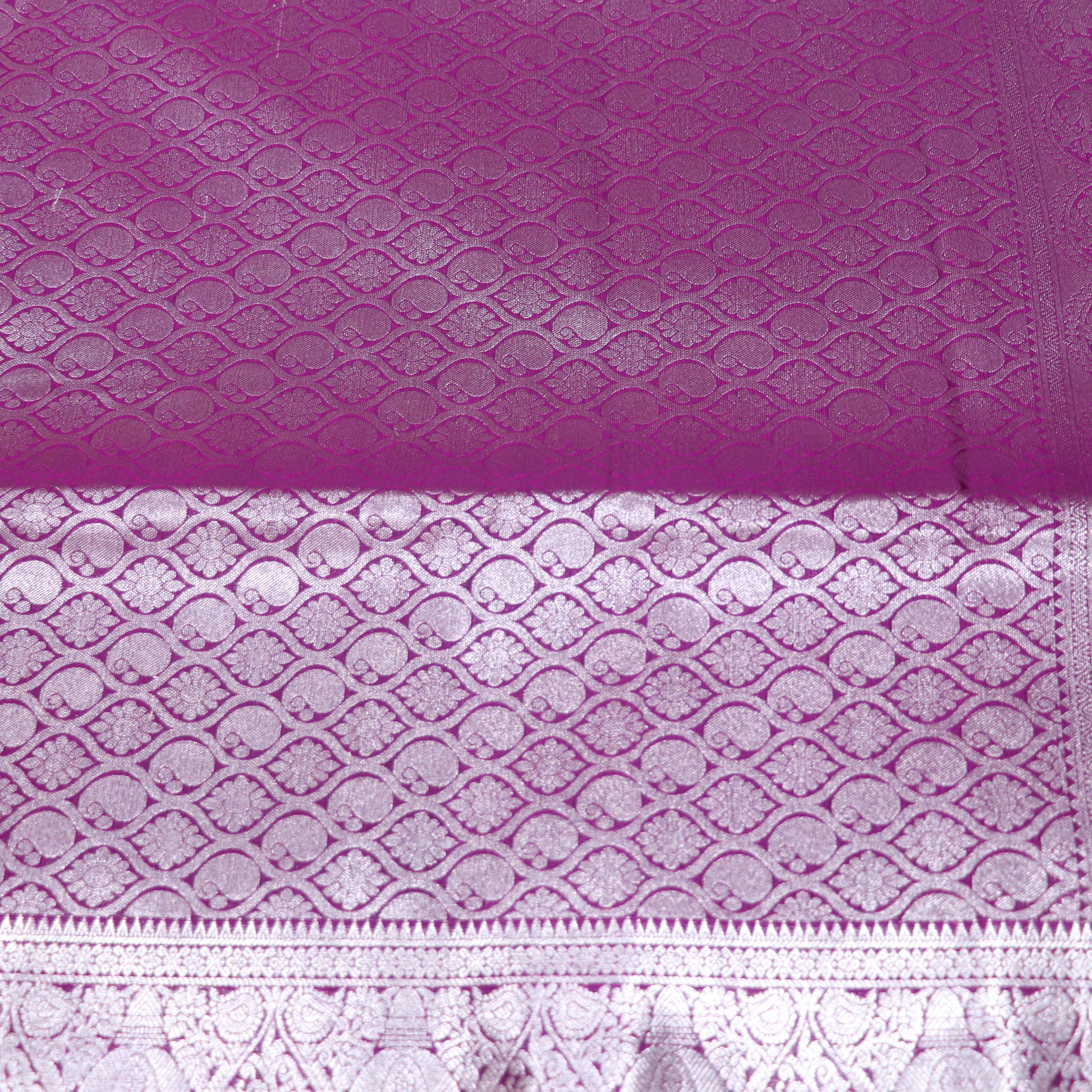 Semi Soft Silk Yellow With Purple - Vaishali Silks