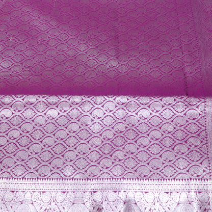 Semi Soft Silk Yellow With Purple - Vaishali Silks