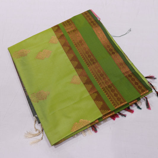 Semi Soft Silk Saree Green Colour - Vaishali Silks