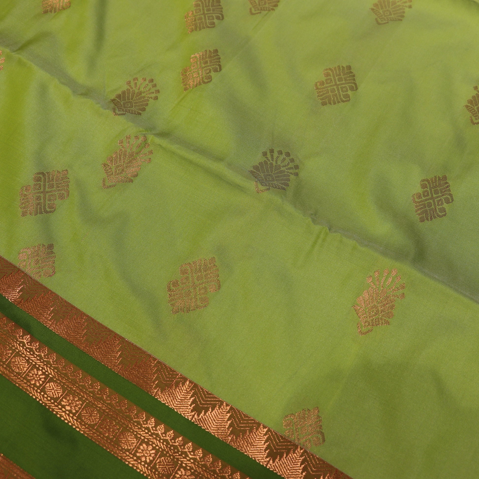 Semi Soft Silk Saree Green Colour - Vaishali Silks