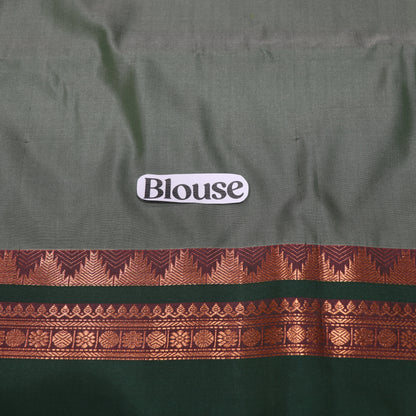 Semi Soft Silk Saree Green Colour - Vaishali Silks