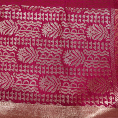 Semi Soft Silk Saree Green With  Pink Colour - Vaishali Silks