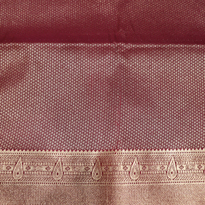 Semi Soft Silk Saree  Ramar Blue With Meroon - Vaishali Silks