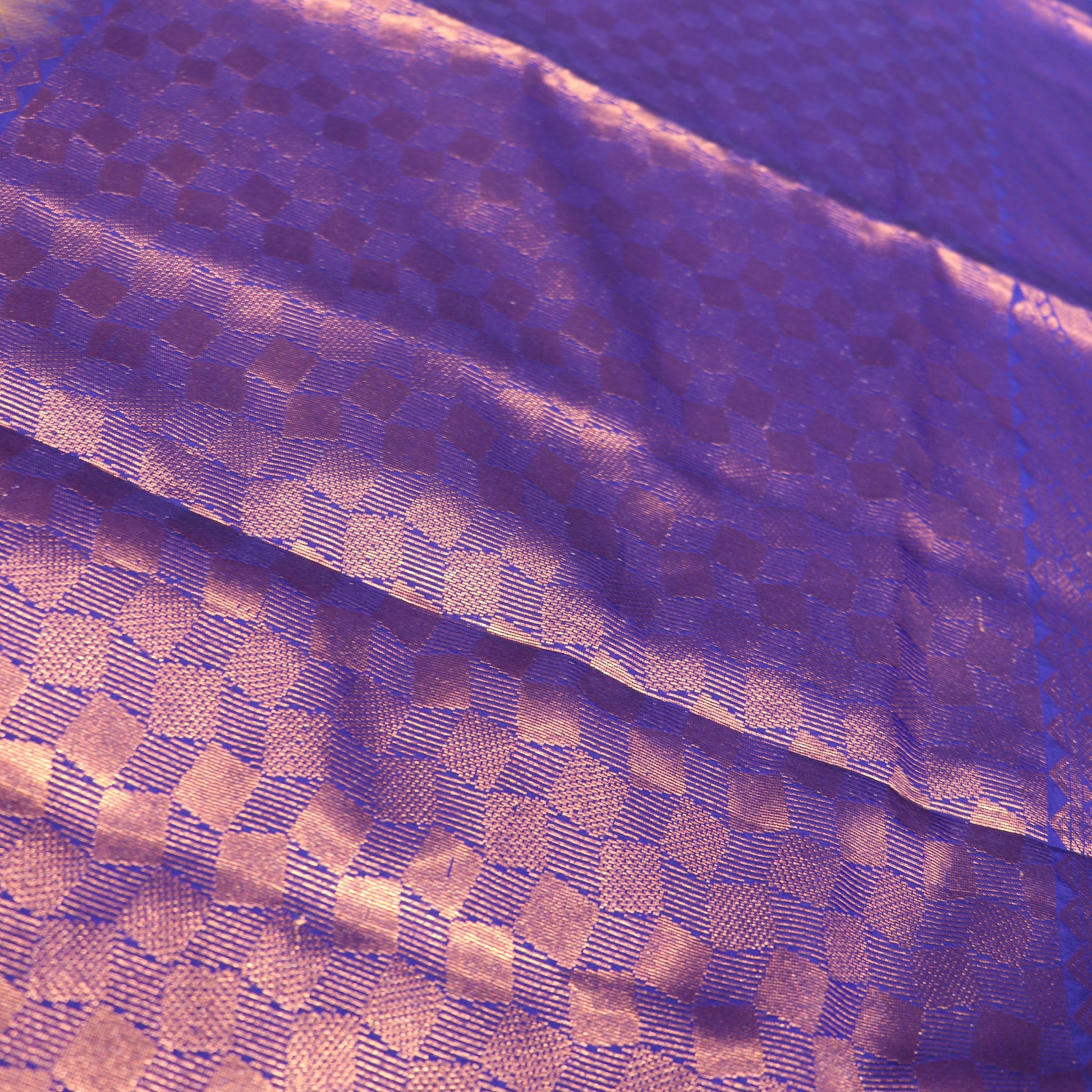 Semi Soft Silk Saree Orange With Blue  Colour - Vaishali Silks