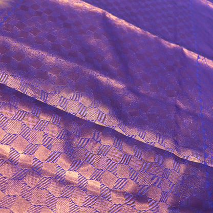 Semi Soft Silk Saree Orange With Blue  Colour - Vaishali Silks