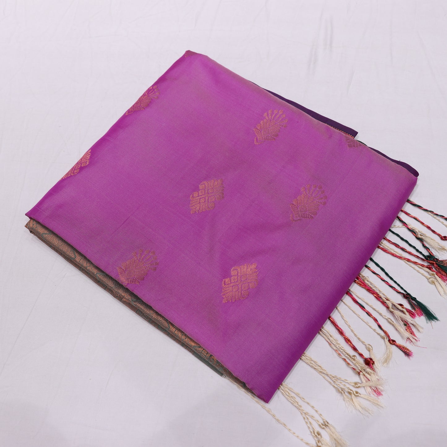 Semi Soft Silk Saree Pink With  Green - Vaishali Silks
