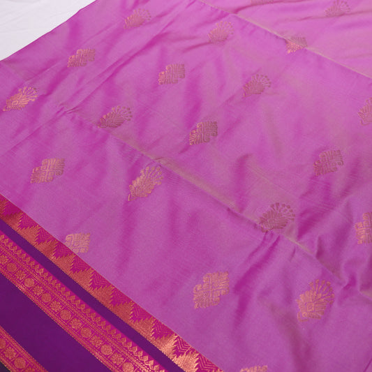 Semi Soft Silk Saree Pink With  Green - Vaishali Silks