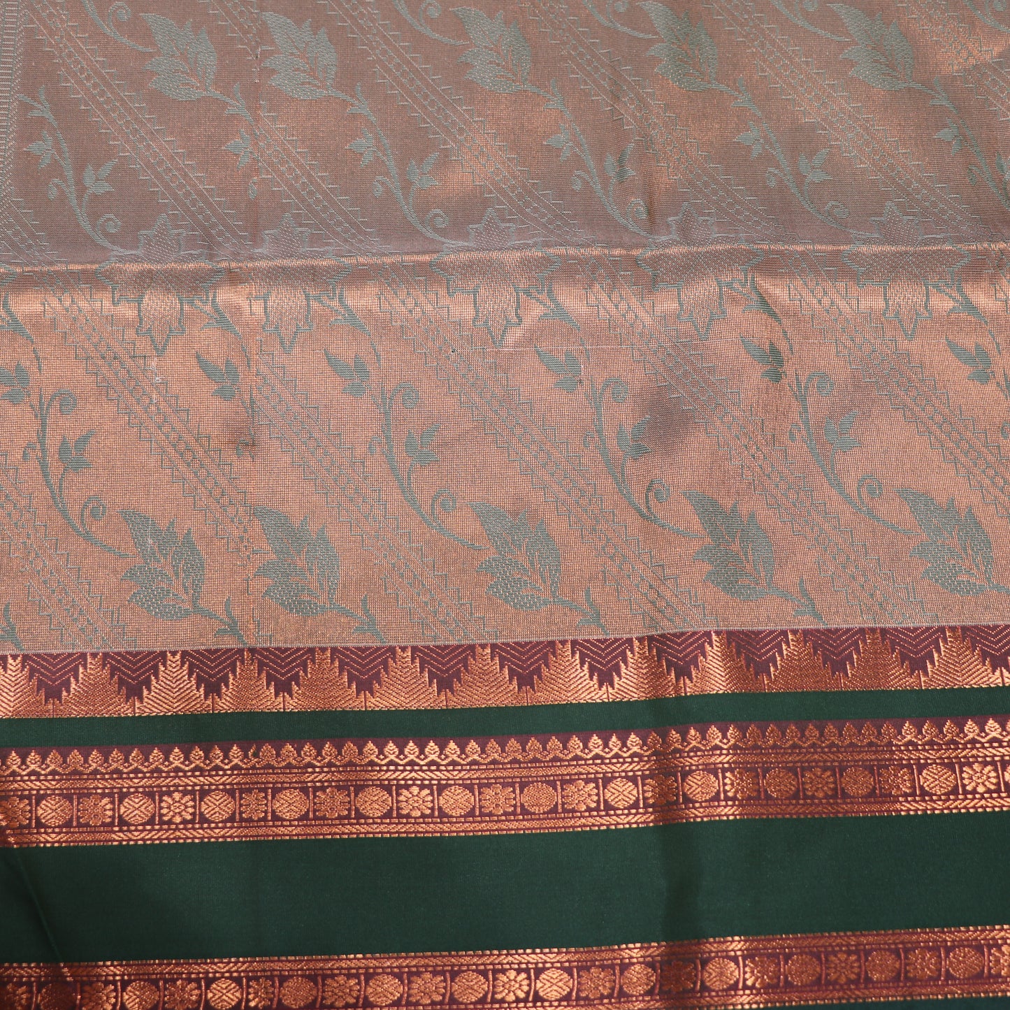 Semi Soft Silk Saree Pink With  Green - Vaishali Silks