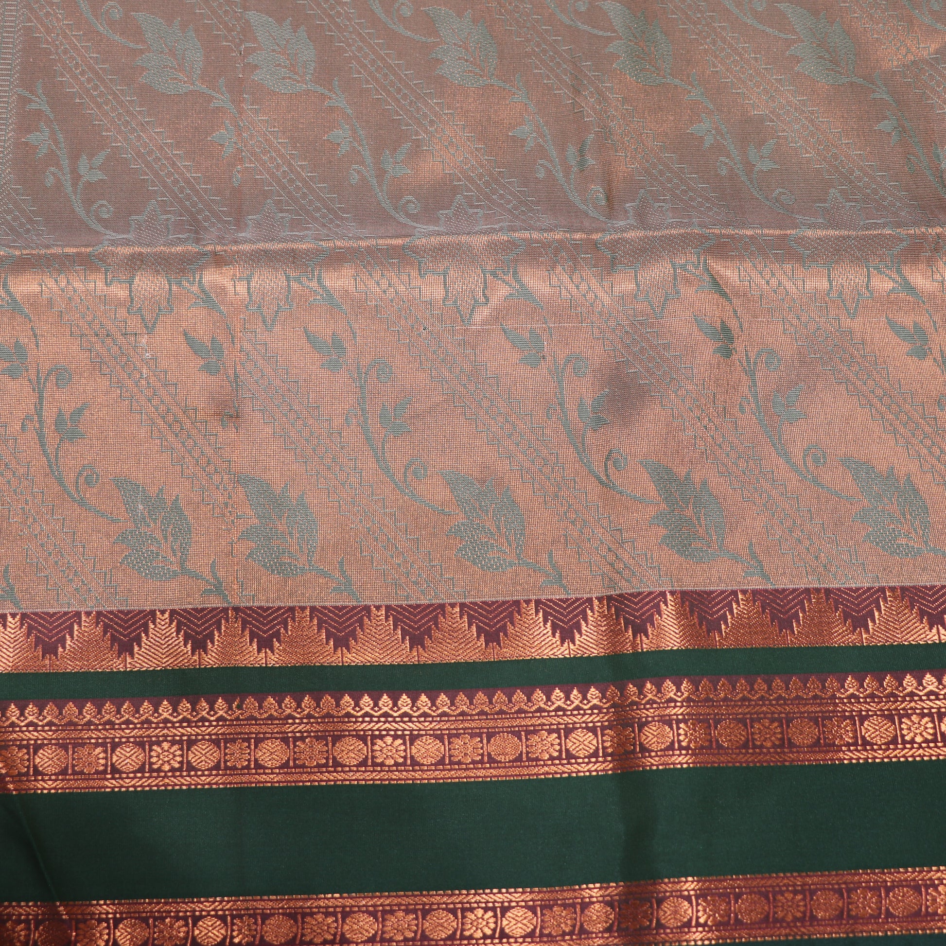 Semi Soft Silk Saree Pink With  Green - Vaishali Silks